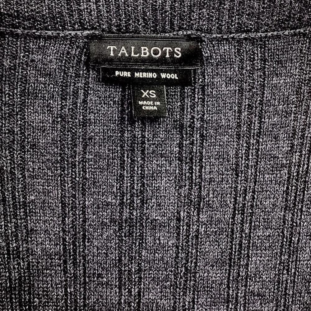 Talbots Sweater Dress Women XS Gray Merino Wool 3/4 Sleeve Fit Flare Pullover - Picture 7 of 7